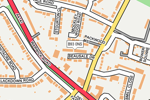 B93 0NS map - OS OpenMap – Local (Ordnance Survey)