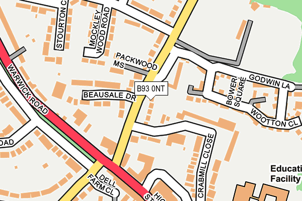 B93 0NT map - OS OpenMap – Local (Ordnance Survey)