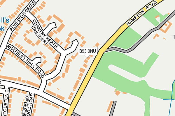 B93 0NU map - OS OpenMap – Local (Ordnance Survey)