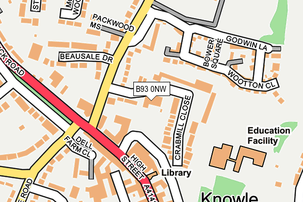 B93 0NW map - OS OpenMap – Local (Ordnance Survey)