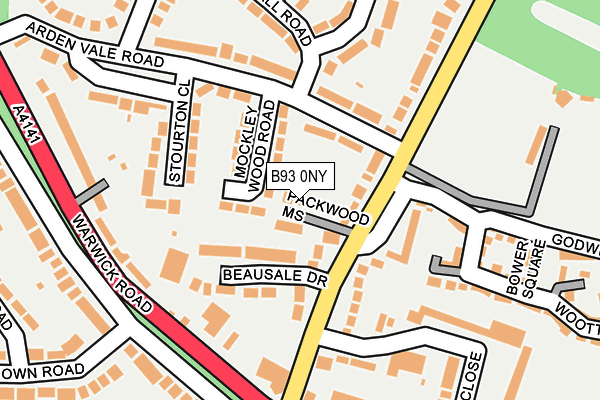 B93 0NY map - OS OpenMap – Local (Ordnance Survey)