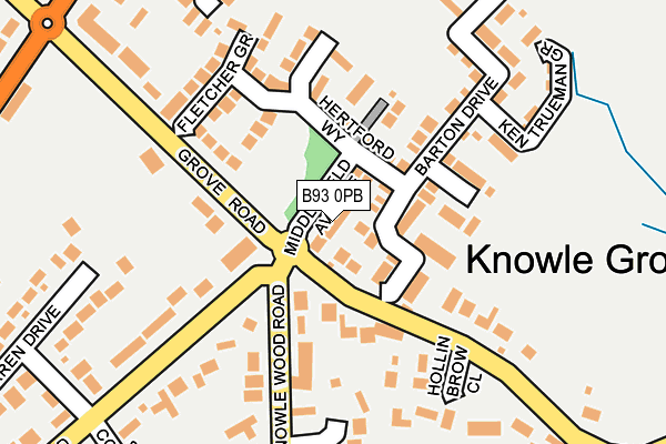 B93 0PB map - OS OpenMap – Local (Ordnance Survey)