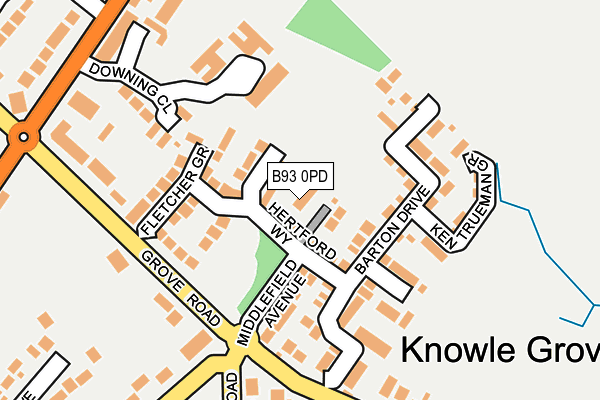 B93 0PD map - OS OpenMap – Local (Ordnance Survey)