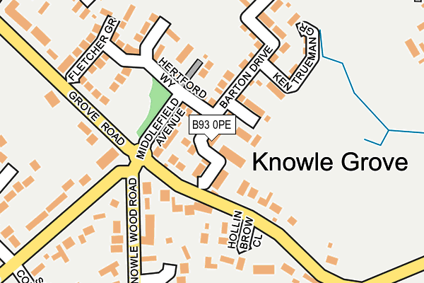 B93 0PE map - OS OpenMap – Local (Ordnance Survey)