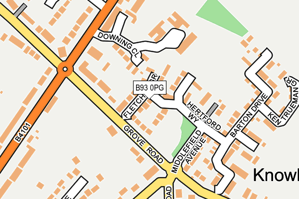 B93 0PG map - OS OpenMap – Local (Ordnance Survey)