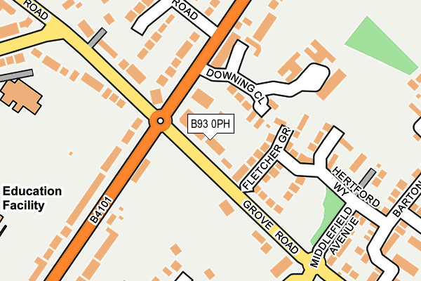 B93 0PH map - OS OpenMap – Local (Ordnance Survey)
