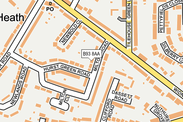 B93 8AA map - OS OpenMap – Local (Ordnance Survey)