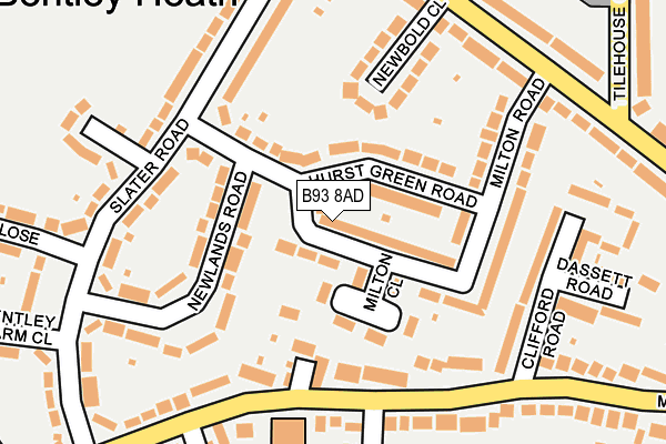 B93 8AD map - OS OpenMap – Local (Ordnance Survey)