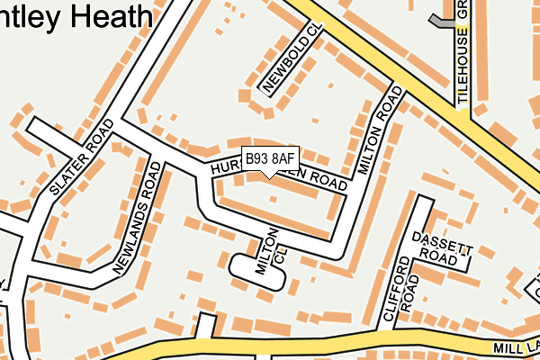 B93 8AF map - OS OpenMap – Local (Ordnance Survey)