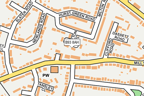 B93 8AH map - OS OpenMap – Local (Ordnance Survey)