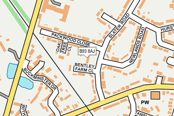B93 8AJ map - OS OpenMap – Local (Ordnance Survey)