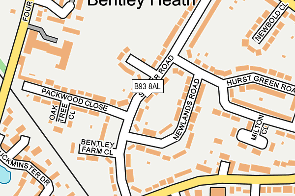 B93 8AL map - OS OpenMap – Local (Ordnance Survey)