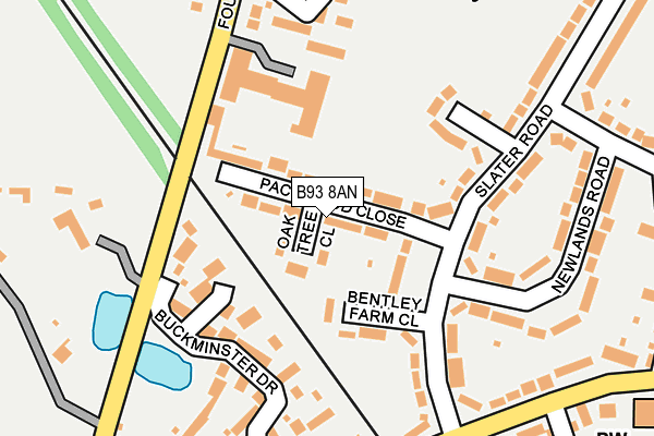 B93 8AN map - OS OpenMap – Local (Ordnance Survey)