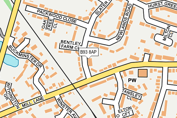 B93 8AP map - OS OpenMap – Local (Ordnance Survey)