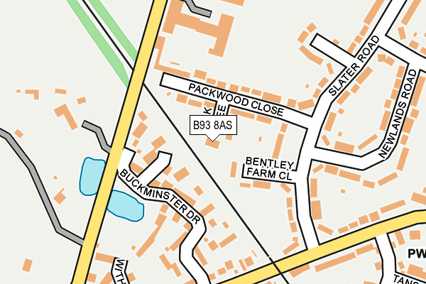 B93 8AS map - OS OpenMap – Local (Ordnance Survey)