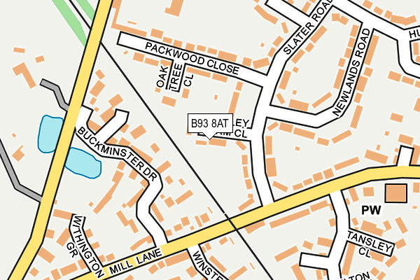 B93 8AT map - OS OpenMap – Local (Ordnance Survey)