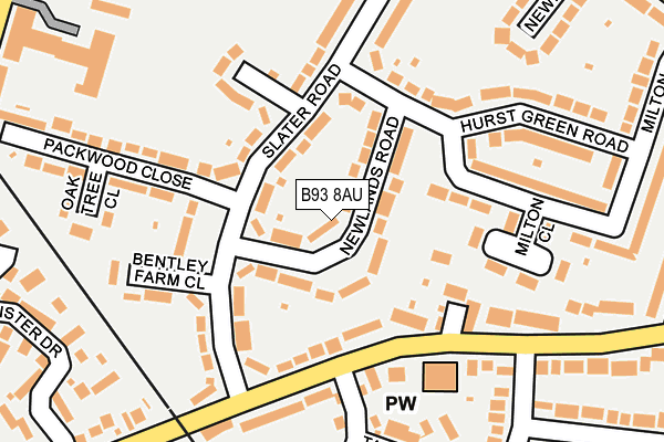 B93 8AU map - OS OpenMap – Local (Ordnance Survey)