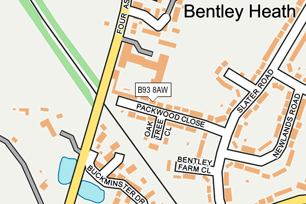 B93 8AW map - OS OpenMap – Local (Ordnance Survey)