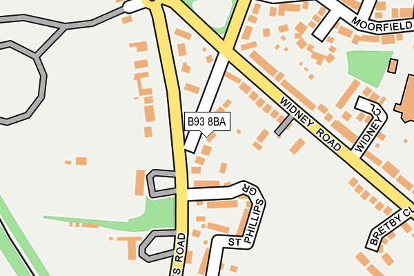 B93 8BA map - OS OpenMap – Local (Ordnance Survey)