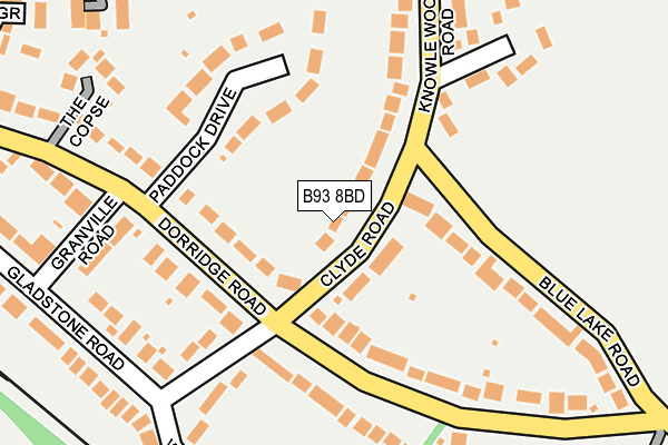 B93 8BD map - OS OpenMap – Local (Ordnance Survey)