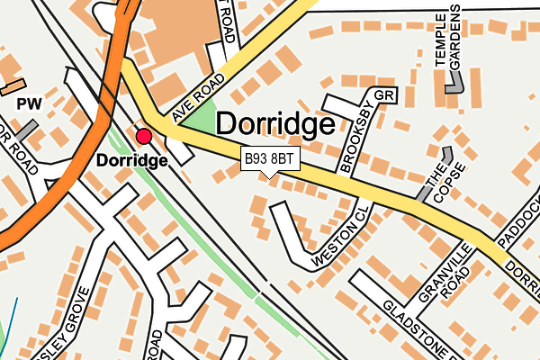 B93 8BT map - OS OpenMap – Local (Ordnance Survey)