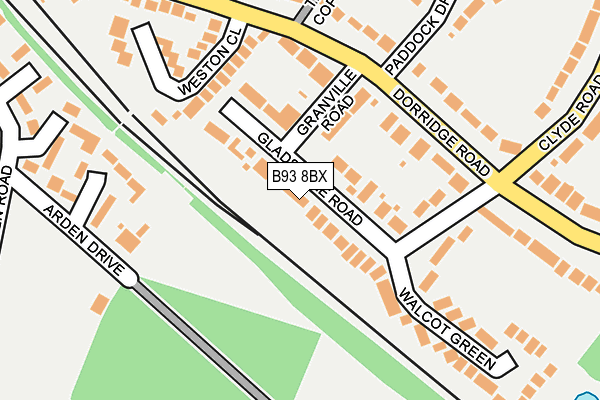 B93 8BX map - OS OpenMap – Local (Ordnance Survey)