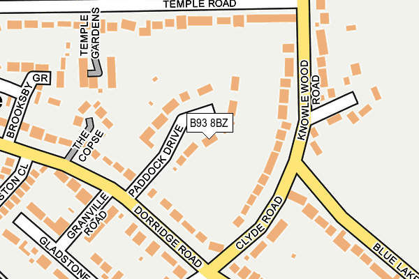 B93 8BZ map - OS OpenMap – Local (Ordnance Survey)