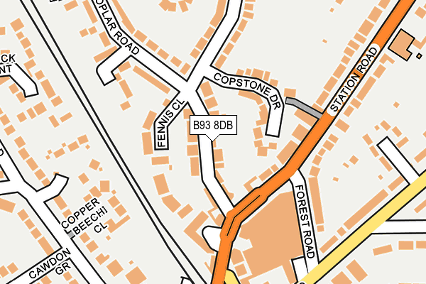 B93 8DB map - OS OpenMap – Local (Ordnance Survey)