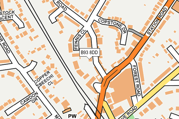 B93 8DD map - OS OpenMap – Local (Ordnance Survey)