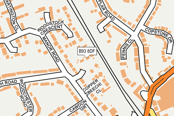 B93 8DF map - OS OpenMap – Local (Ordnance Survey)