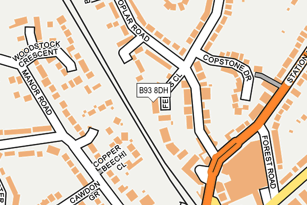 B93 8DH map - OS OpenMap – Local (Ordnance Survey)