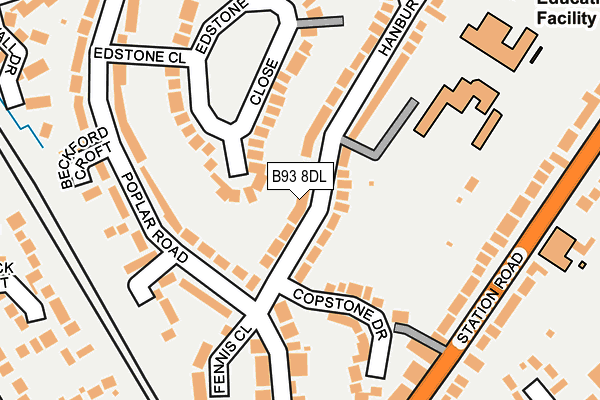 B93 8DL map - OS OpenMap – Local (Ordnance Survey)