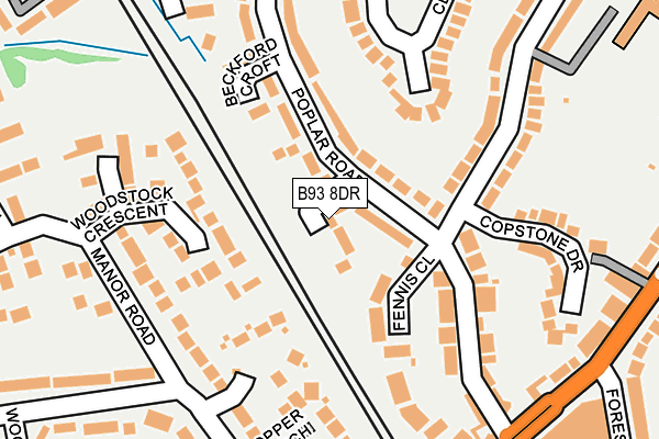 B93 8DR map - OS OpenMap – Local (Ordnance Survey)