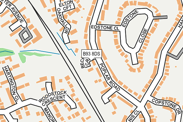 B93 8DS map - OS OpenMap – Local (Ordnance Survey)