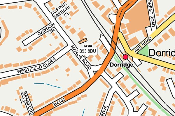 B93 8DU map - OS OpenMap – Local (Ordnance Survey)