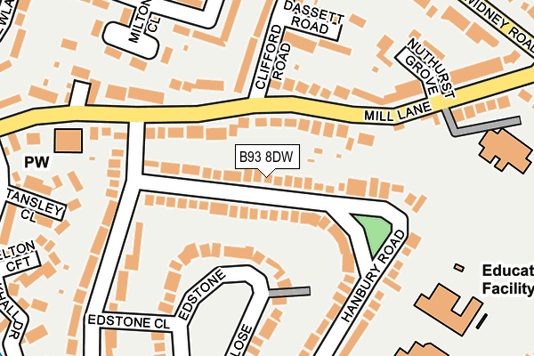 B93 8DW map - OS OpenMap – Local (Ordnance Survey)