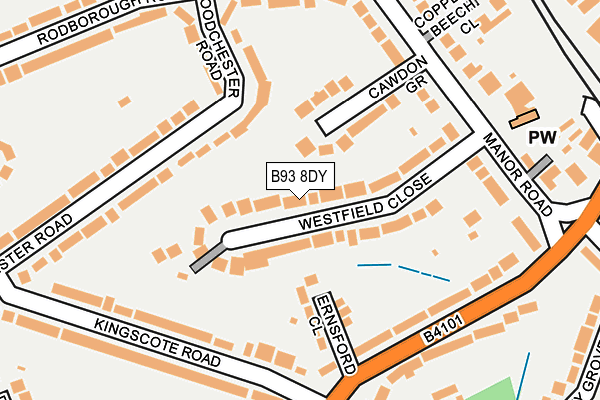 B93 8DY map - OS OpenMap – Local (Ordnance Survey)