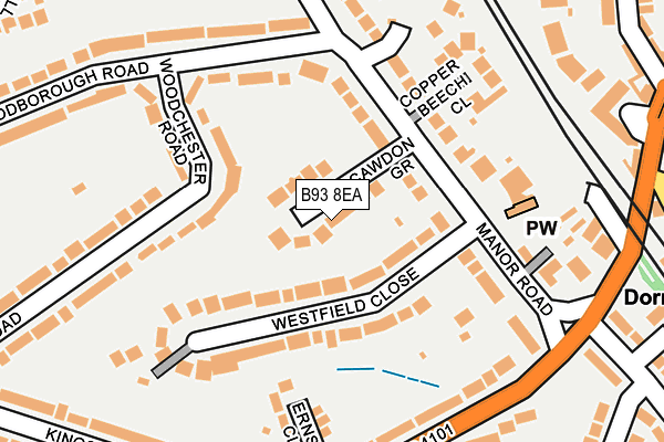 B93 8EA map - OS OpenMap – Local (Ordnance Survey)