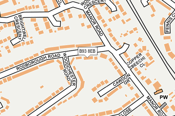 B93 8EB map - OS OpenMap – Local (Ordnance Survey)