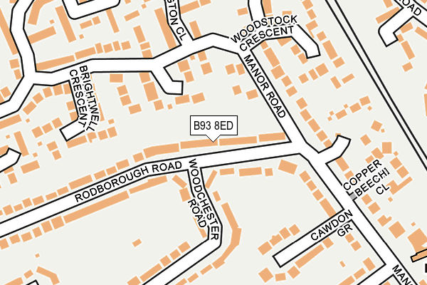 B93 8ED map - OS OpenMap – Local (Ordnance Survey)