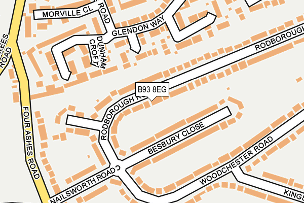 B93 8EG map - OS OpenMap – Local (Ordnance Survey)
