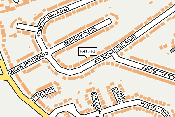 B93 8EJ map - OS OpenMap – Local (Ordnance Survey)