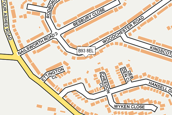 B93 8EL map - OS OpenMap – Local (Ordnance Survey)