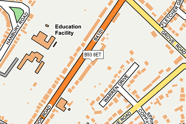 B93 8ET map - OS OpenMap – Local (Ordnance Survey)