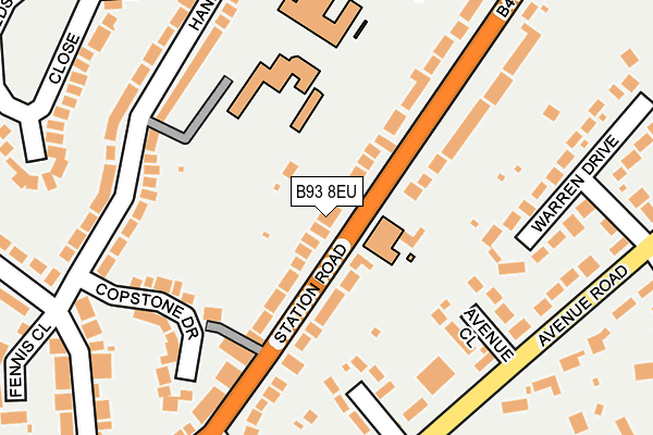 B93 8EU map - OS OpenMap – Local (Ordnance Survey)