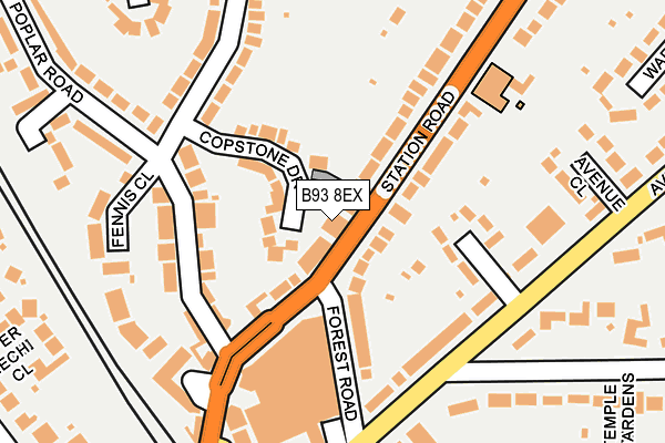 B93 8EX map - OS OpenMap – Local (Ordnance Survey)