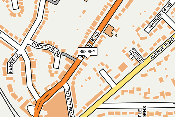 B93 8EY map - OS OpenMap – Local (Ordnance Survey)