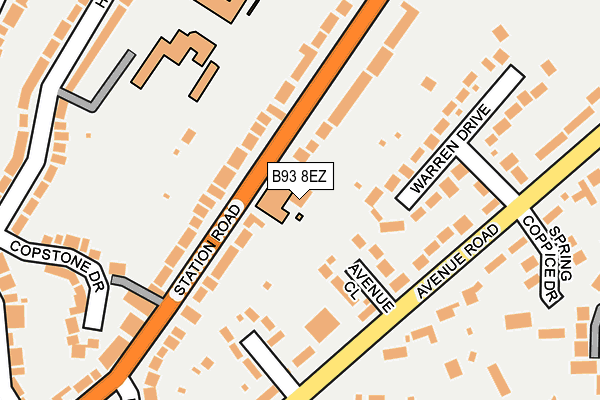 B93 8EZ map - OS OpenMap – Local (Ordnance Survey)