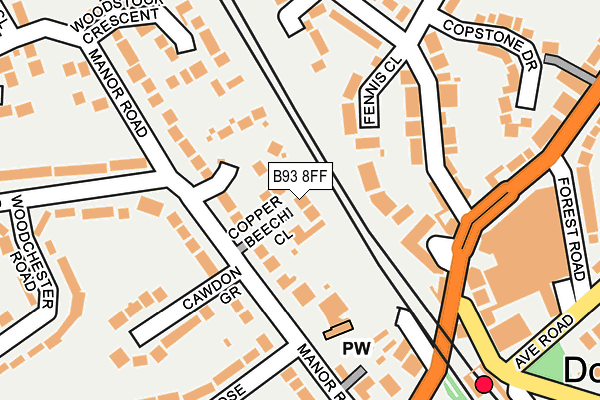 B93 8FF map - OS OpenMap – Local (Ordnance Survey)