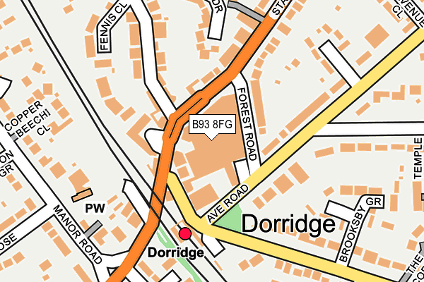 B93 8FG map - OS OpenMap – Local (Ordnance Survey)